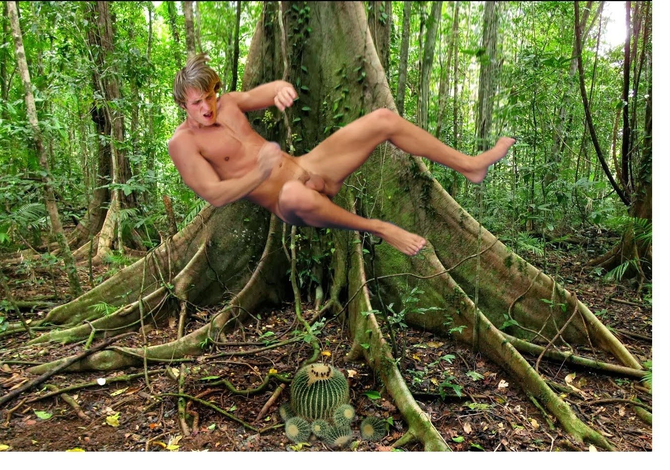 Грязная эротика девушки в джунглях
