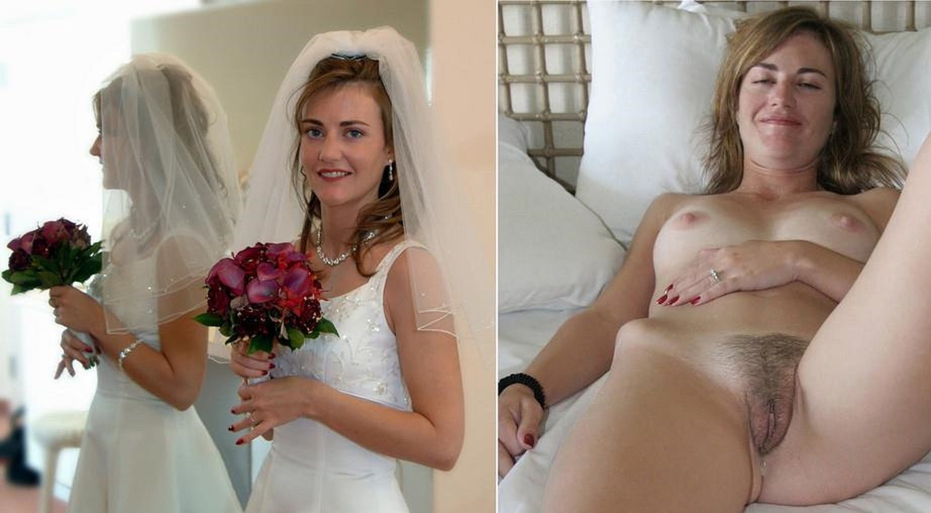 Русская невеста показывает пизду