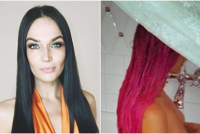 Голые девки с разноцветными волосами