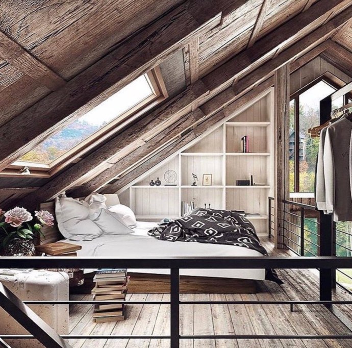 Интерьер мансарды