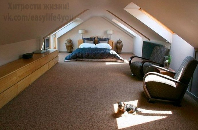 Проект дома с чердаком спальней