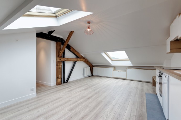 Детская комната на чердаке в скандинавском стиле