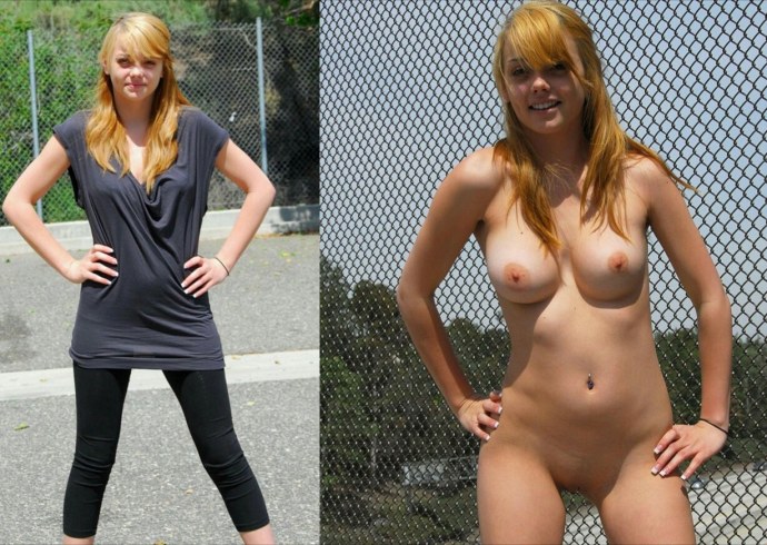 Девушки в платьях и раздетые