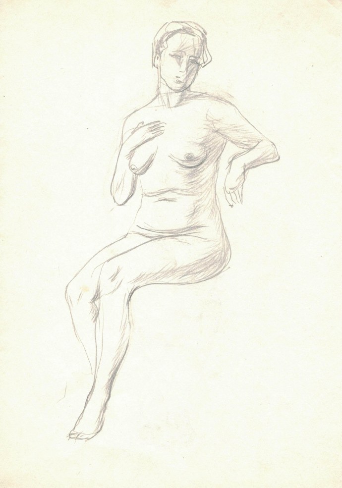 Наброски Серова карандашом обнажёнка