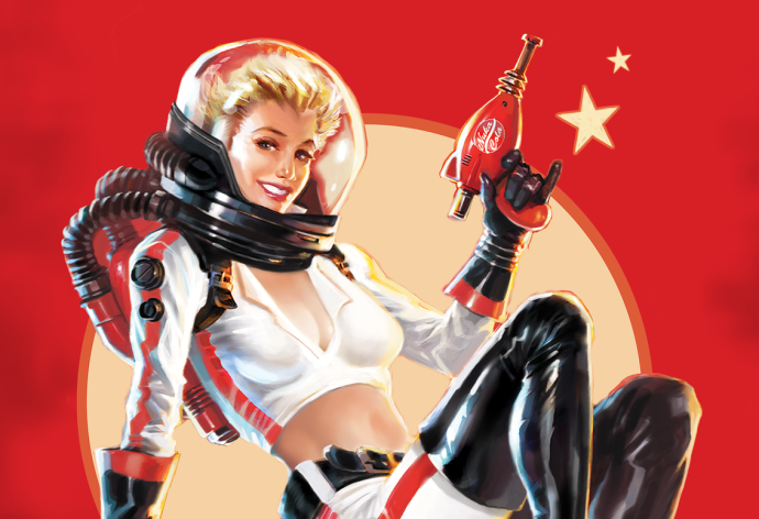 Nuka World девушка на ракете