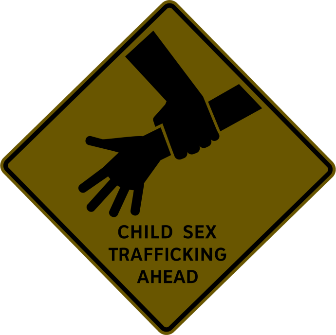 Девушка со знаком стоп