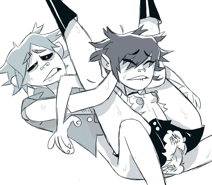 Гориллаз нудл и Мердок хентай