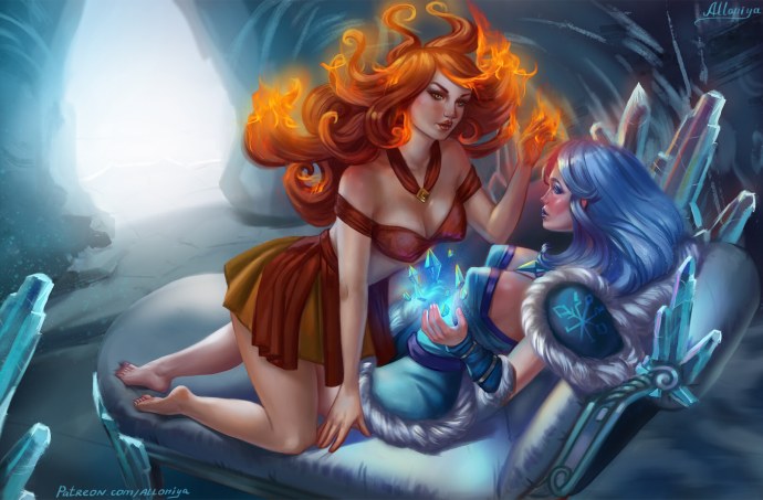 Dota 2 Lina and Crystal Maiden