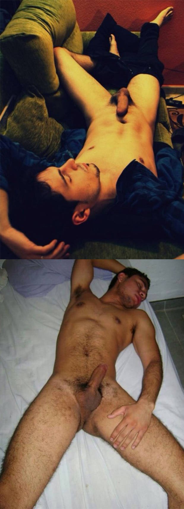 Два голых парня в постели