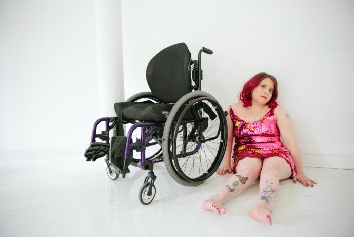 Handicapped woman in a wheelchair