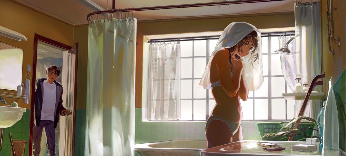 Голая женщина в окне напротив