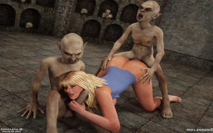 Жесткая групповуха с монстрами