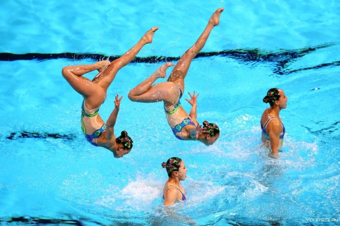 Синхронистки в купальнике