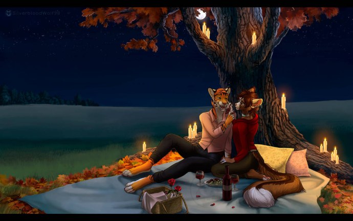 Девушка парень костер палатка