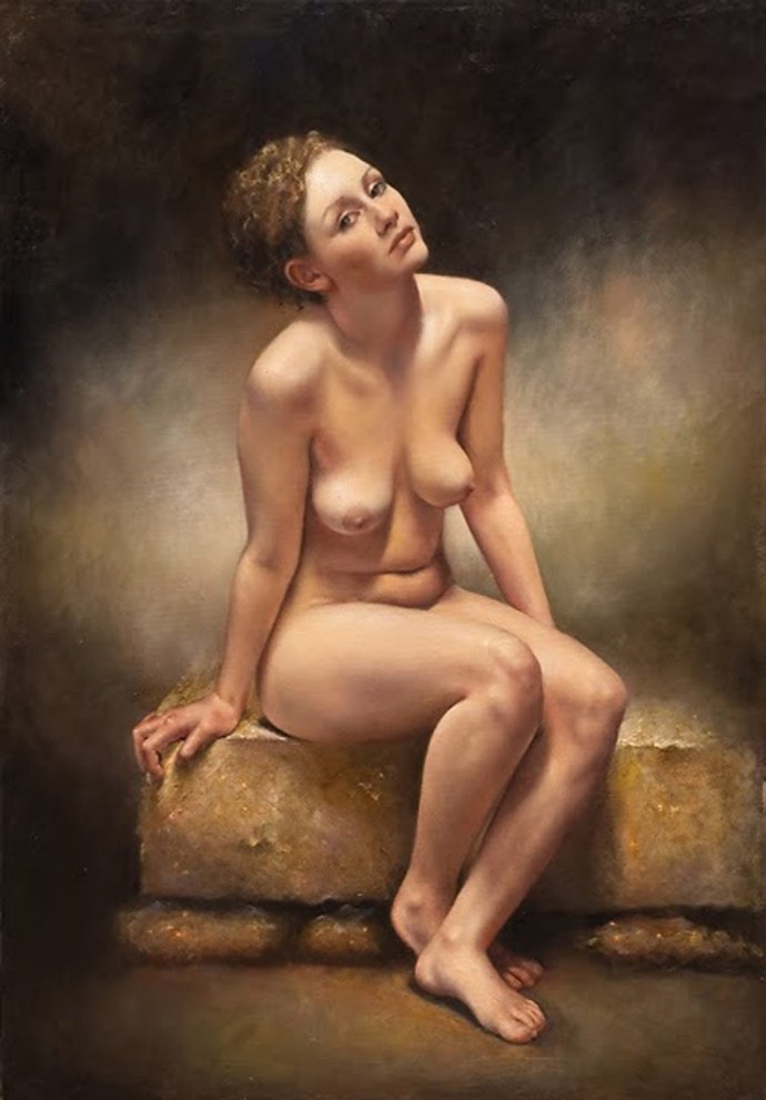 Голая натурщица живопись