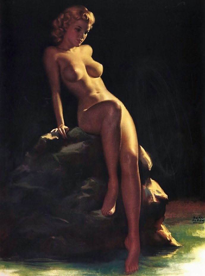 Эротическая живопись пин-ап чернокожая