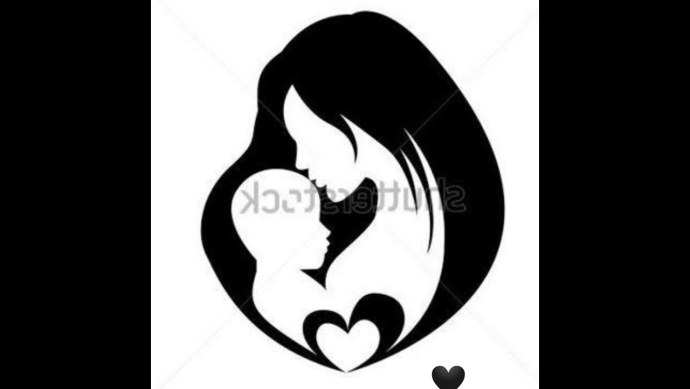 Трафарет матери и ребенка для вырезания