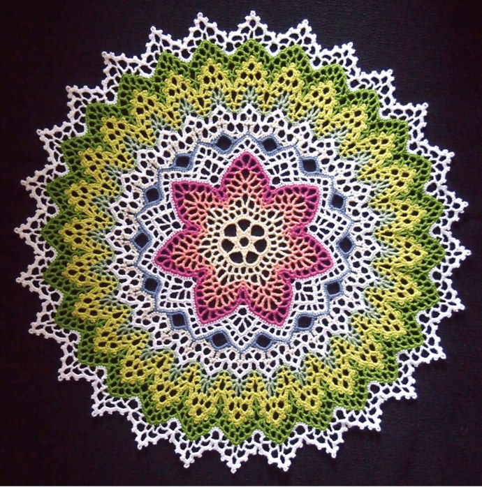 Схема семицветик крючком салфетки