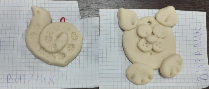 Простые фигурки из соленого теста для детей