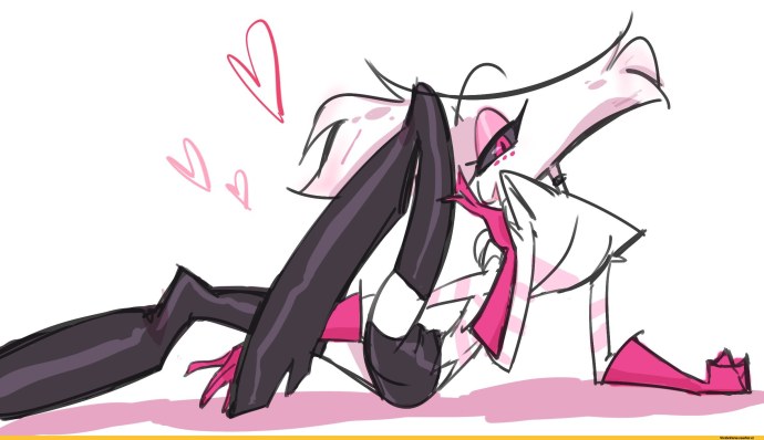 Отель ХАЗБИН Энджел и Аластор поцелуй