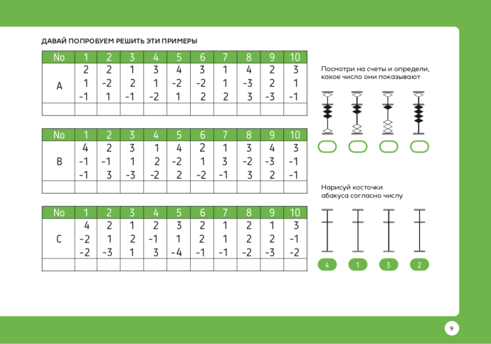 Примеры по ментальной арифметике 1 уровень для начинающих
