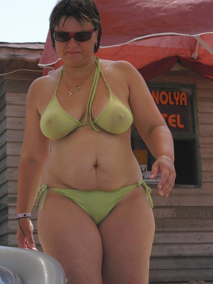 Chubby mature bikini