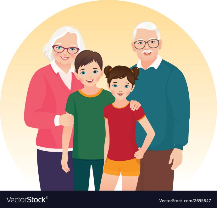 Рисунок семья и пожилые люди