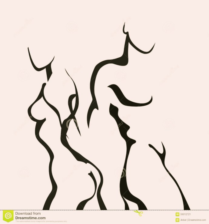 Мужской и женский силуэт в линиях