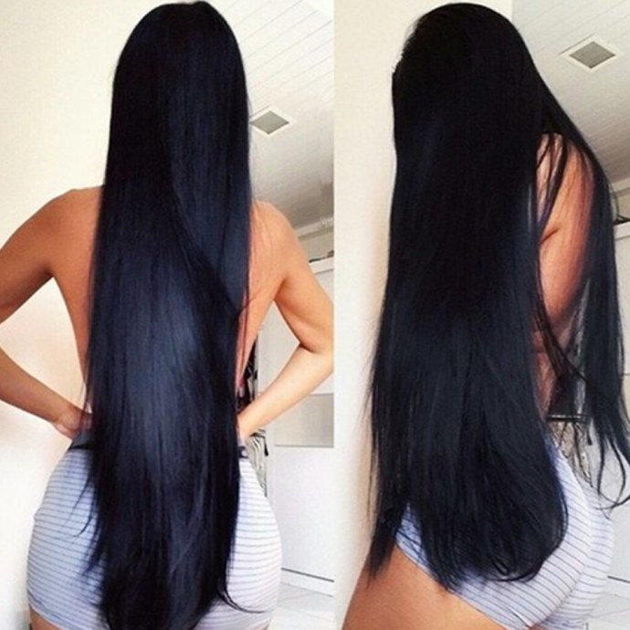 Длинные темные волосы нарощенные