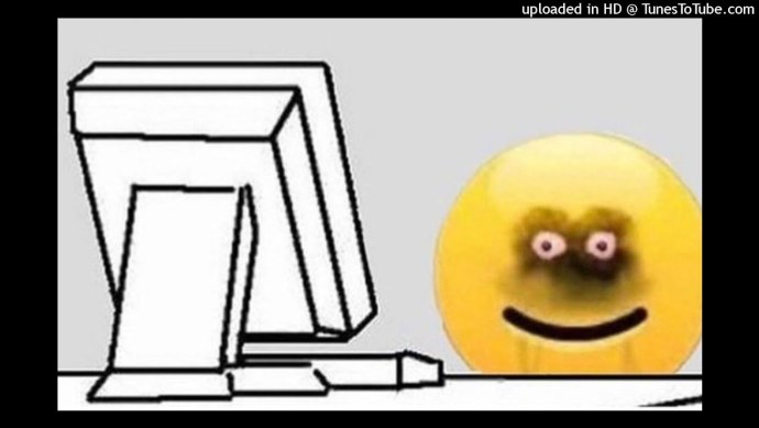 Смайлик за компьютером Мем