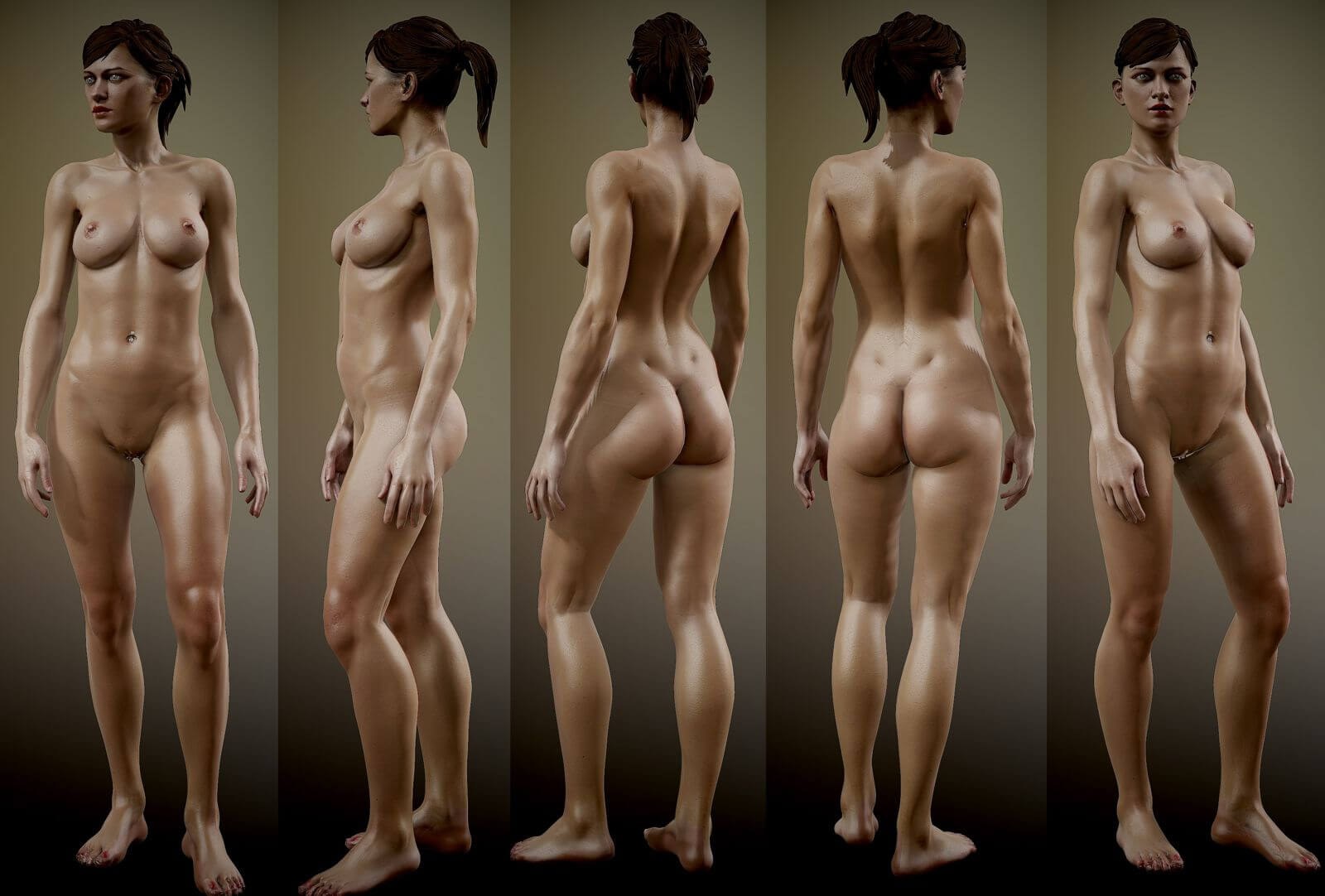 Nude full figure models