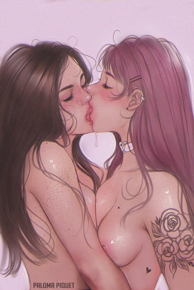 Hentai lesbian kissing фото 26