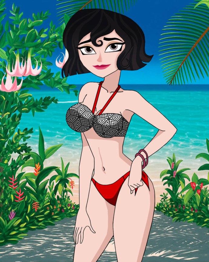 Кассандра Рапунцель в купальнике