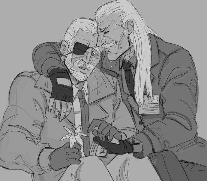 Бородатый мужчина и девушка арт