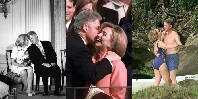 Билл Клинтон синее платье