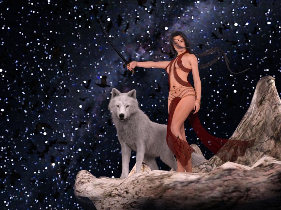 Девушка с волком