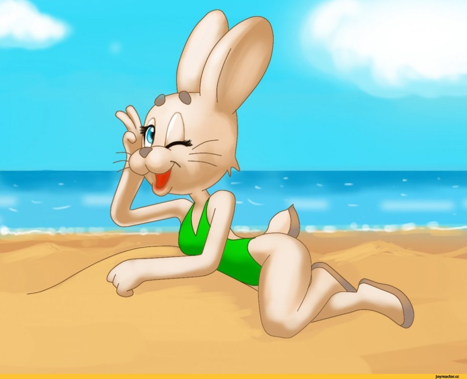 Зайка на пляже