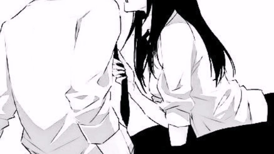 Парень и девушка обнимаются арт