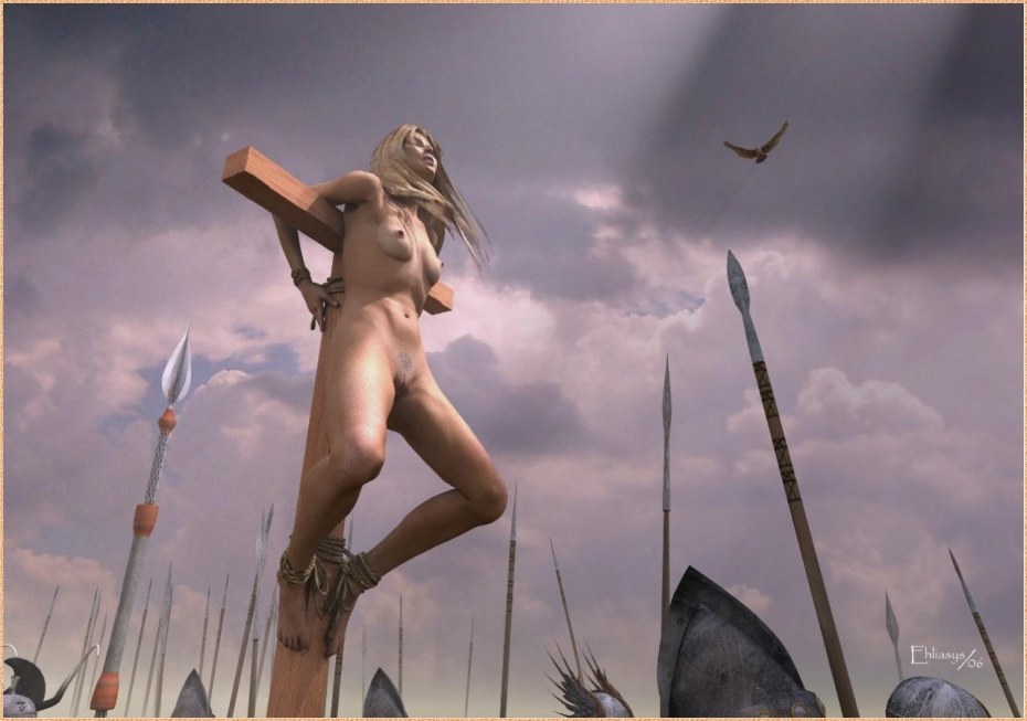 Распятая нагая Амазонка