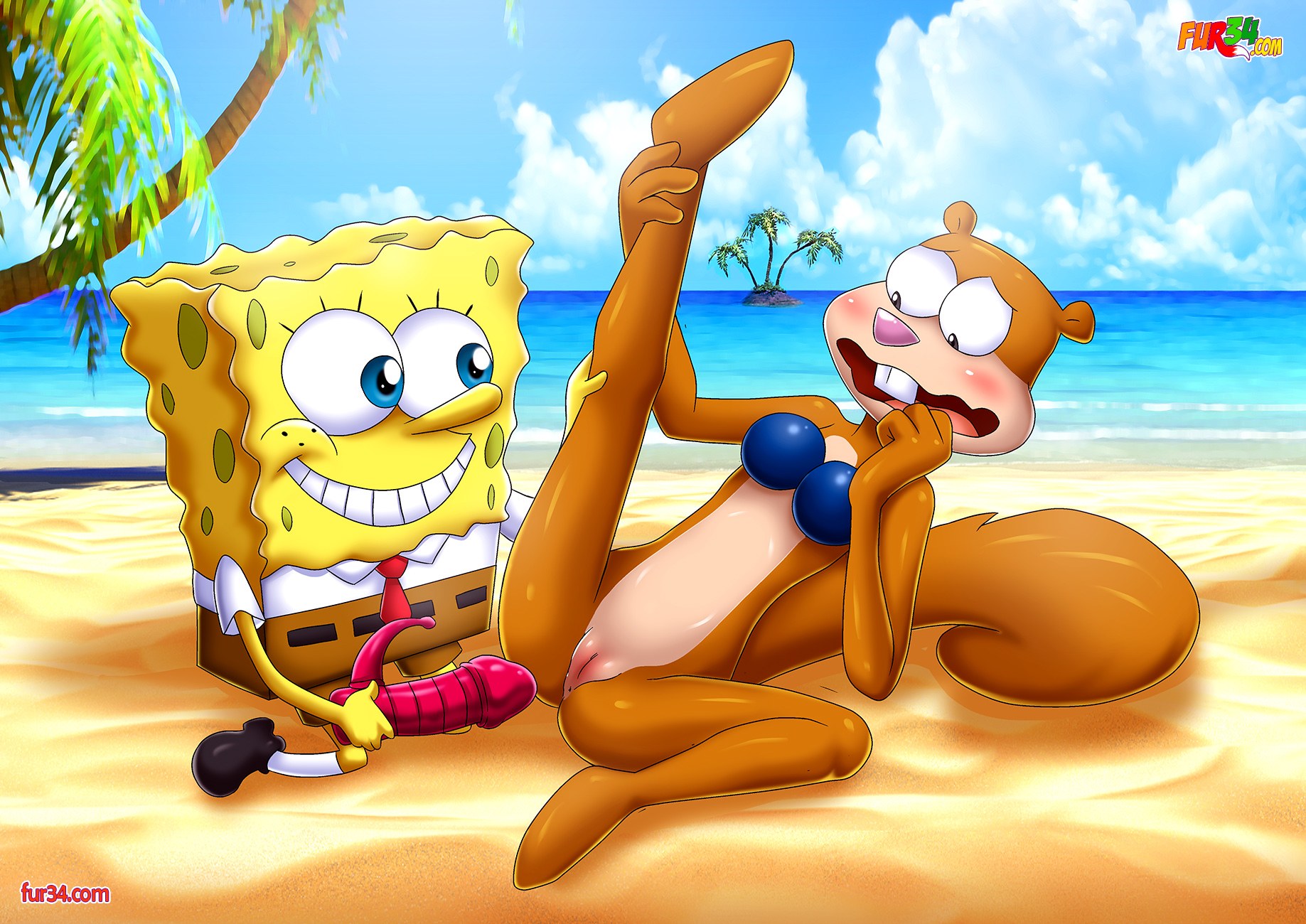 Sandy naked spongebob