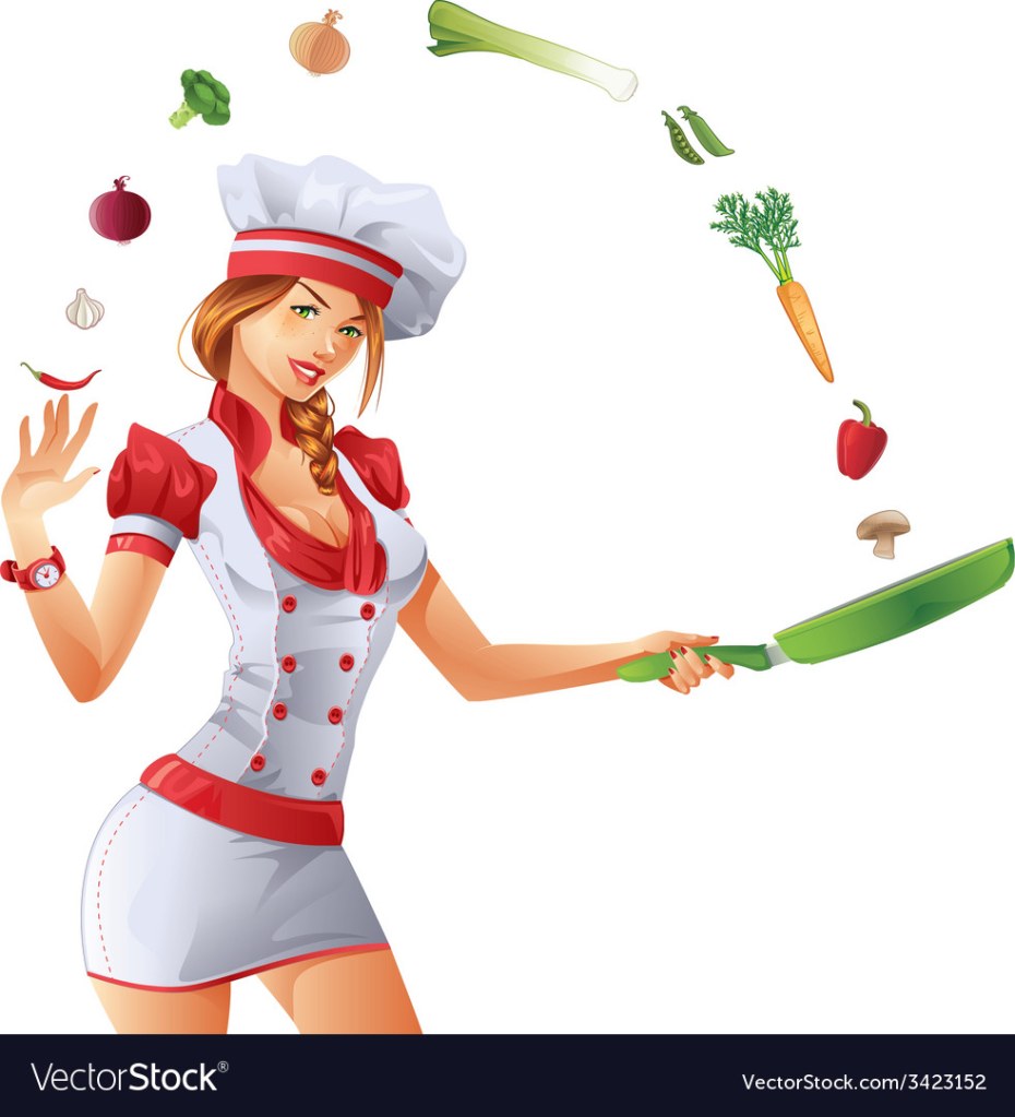 Женщина повар стройные