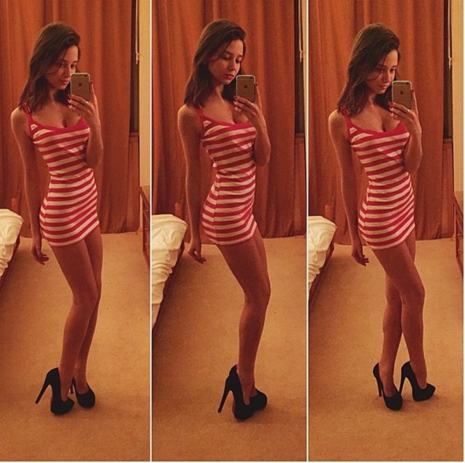 Линда Лоо в платье