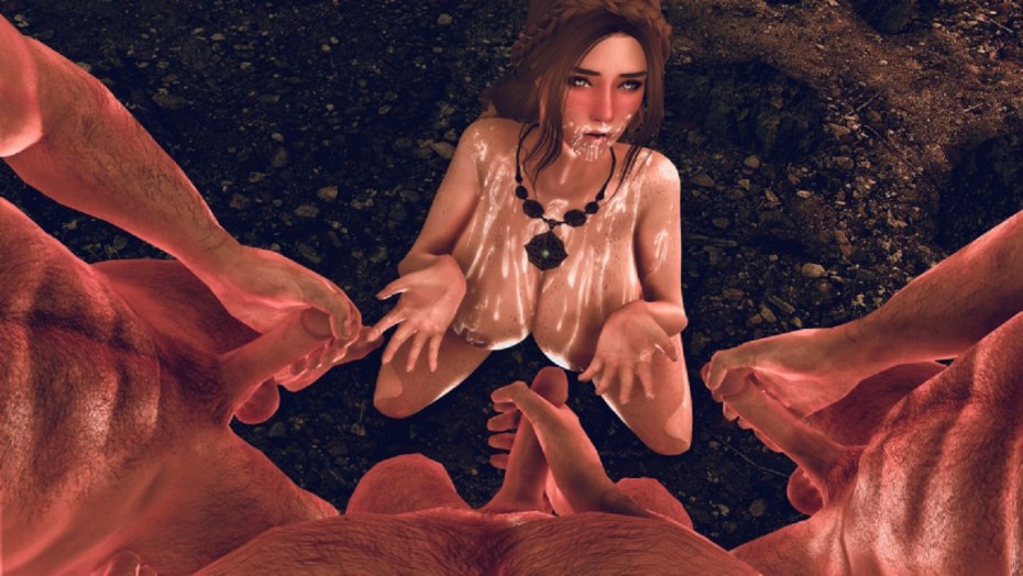 Голая Карен Хассан в сериале «Викинги», 2013