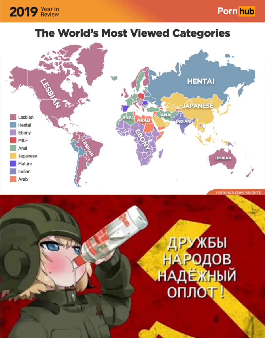 Статистика Порнхаб по миру