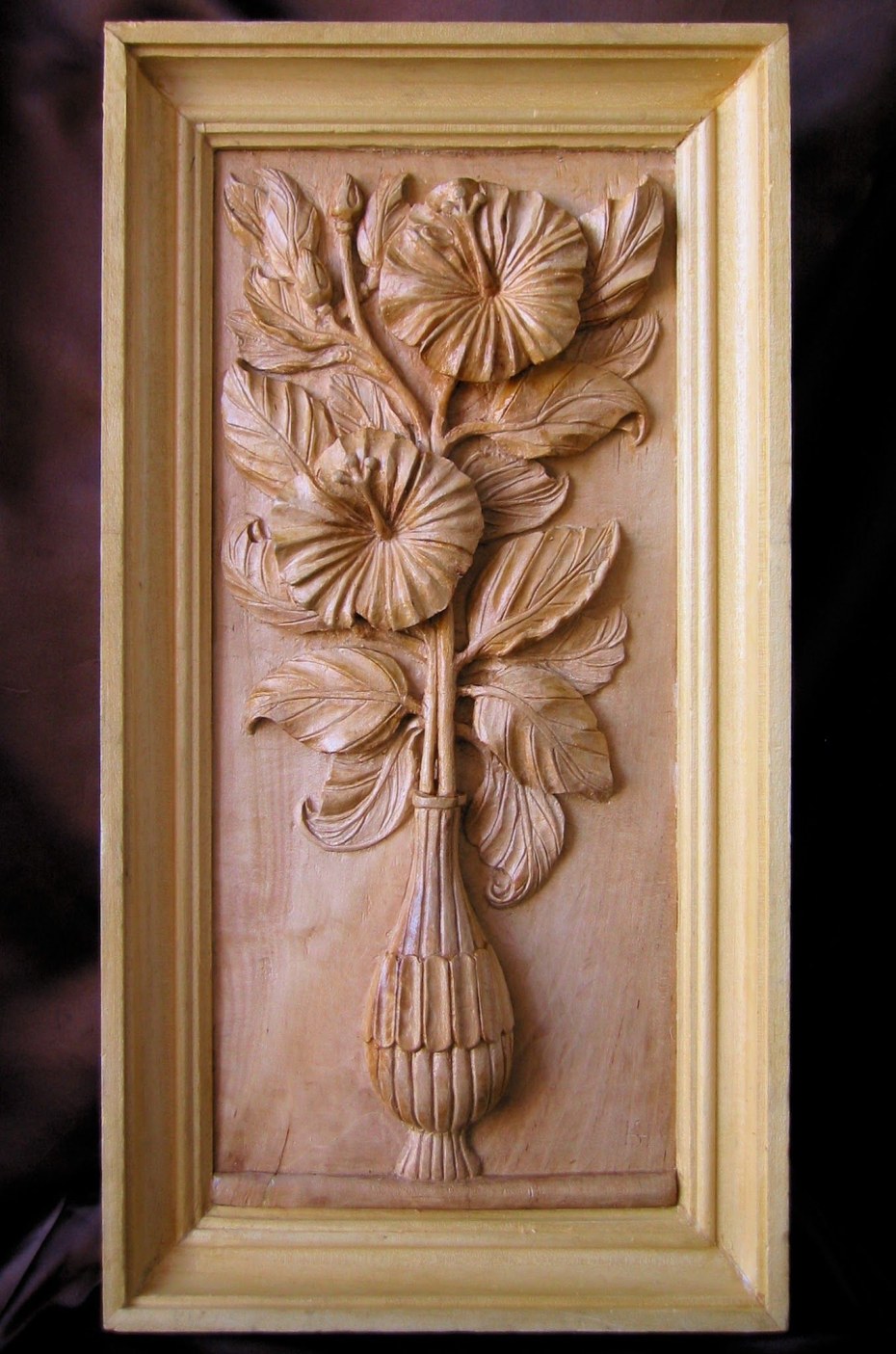 Панно из дерева растения