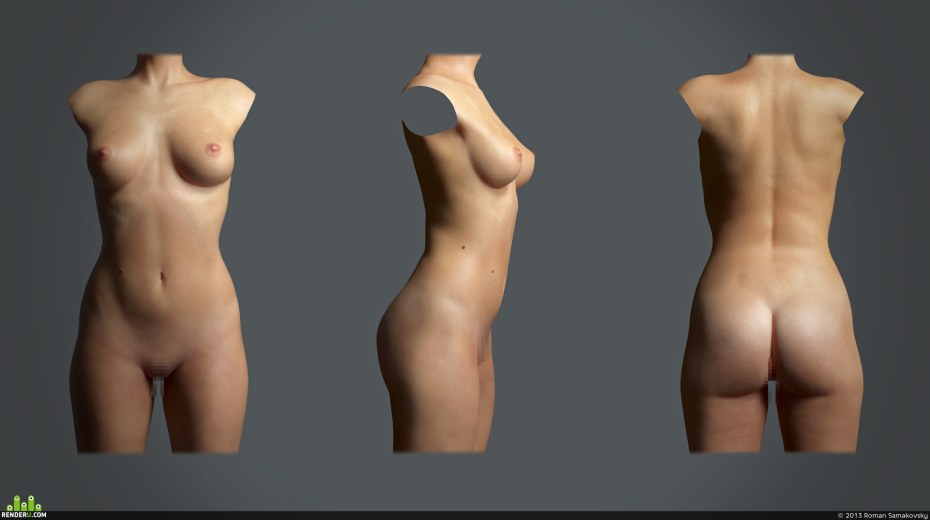 Тело женщины спереди голое