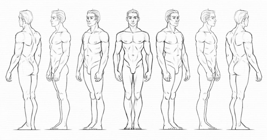 Мужчина сбоку референс