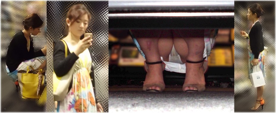 Подглядывание в магазине под юбкой